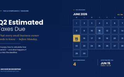 Q2 Estimated Taxes Due June 15, 2026 — Quick Guide